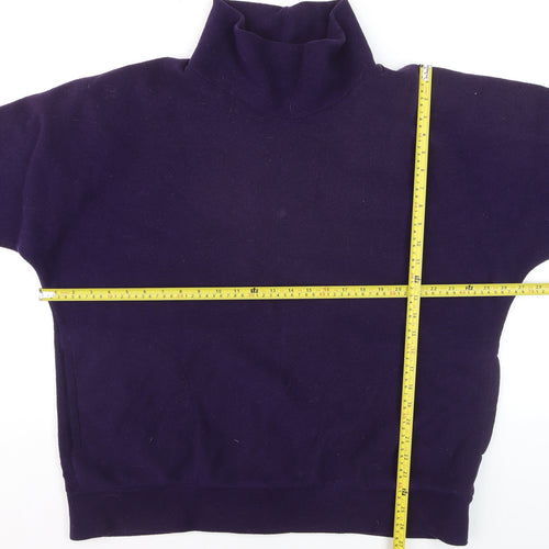 Patricia Dawson Women Purple Fleece Pullover Sweatshirt M Roll Neck