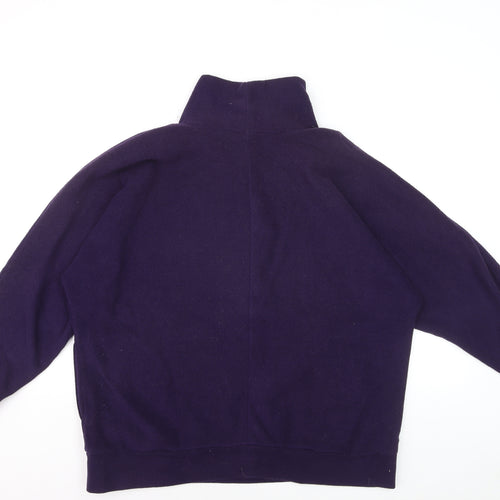 Patricia Dawson Women Purple Fleece Pullover Sweatshirt M Roll Neck