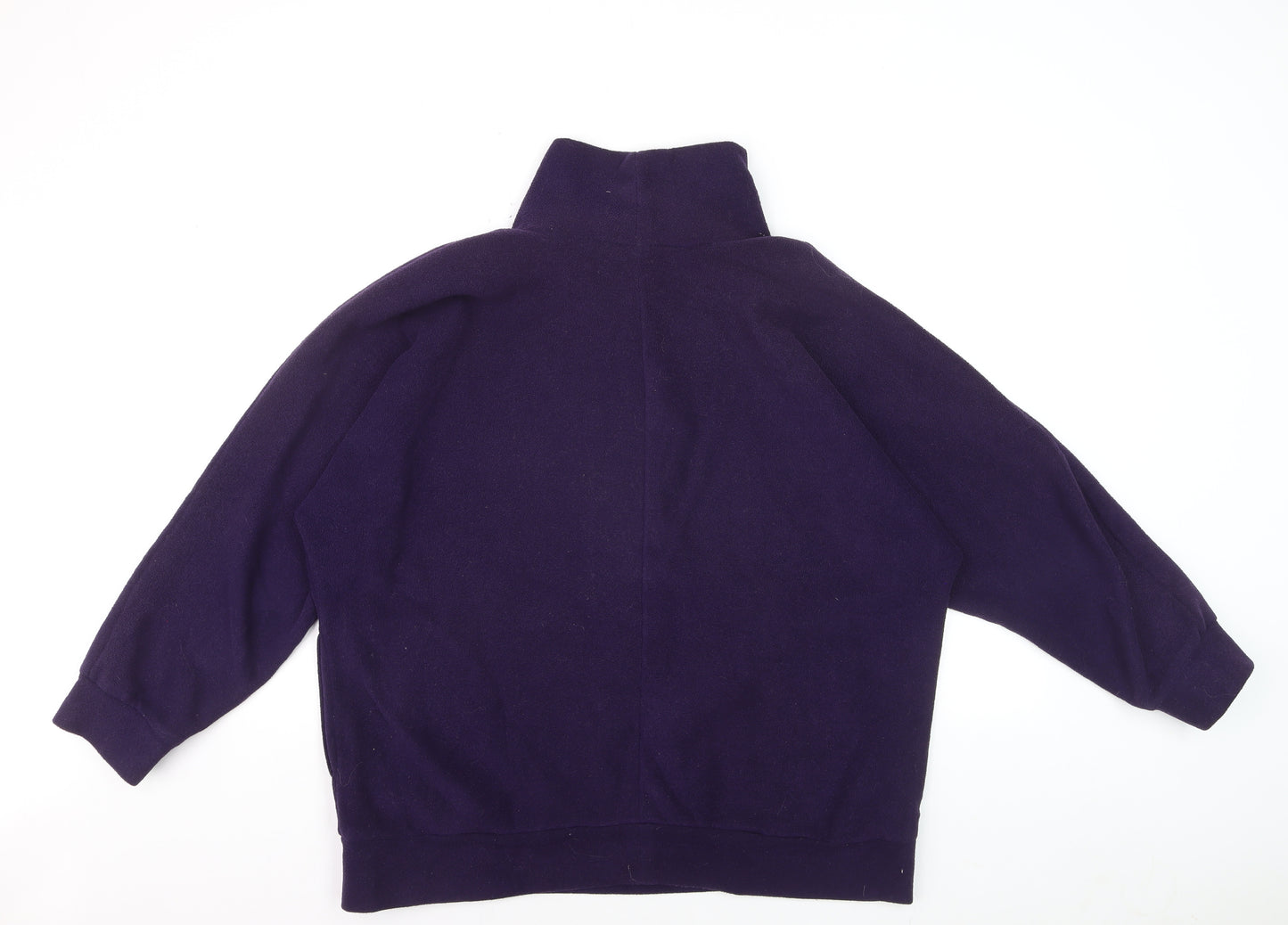 Patricia Dawson Women Purple Fleece Pullover Sweatshirt M Roll Neck