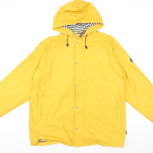 Hublot Women's Yellow Hooded Waterproof Rain Coat Jacket M