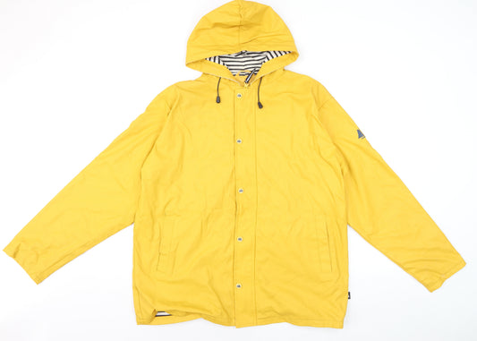 Hublot Women's Yellow Hooded Waterproof Rain Coat Jacket M