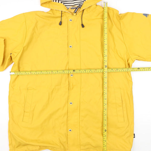 Hublot Women's Yellow Hooded Waterproof Rain Coat Jacket M
