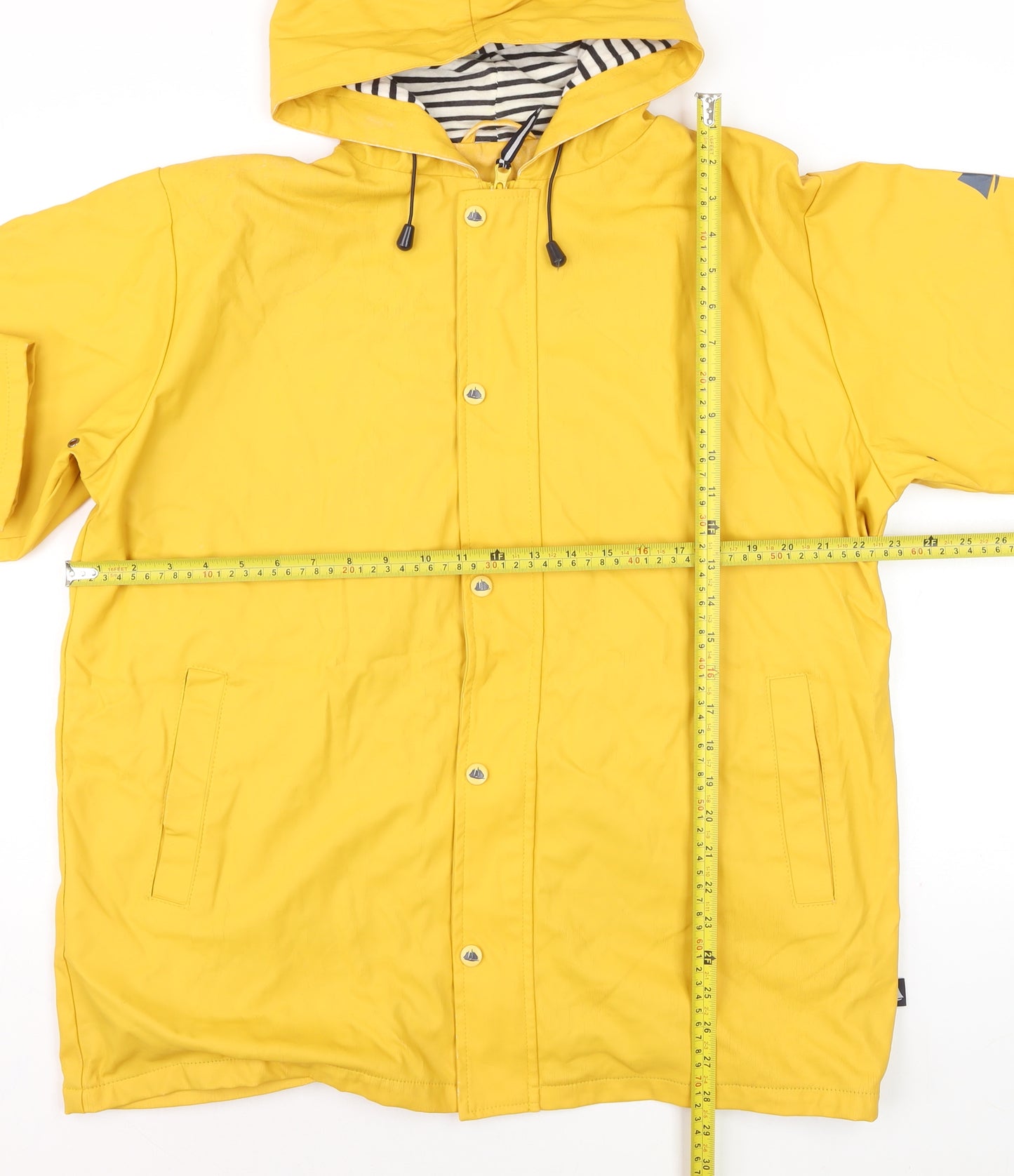 Hublot Women's Yellow Hooded Waterproof Rain Coat Jacket M