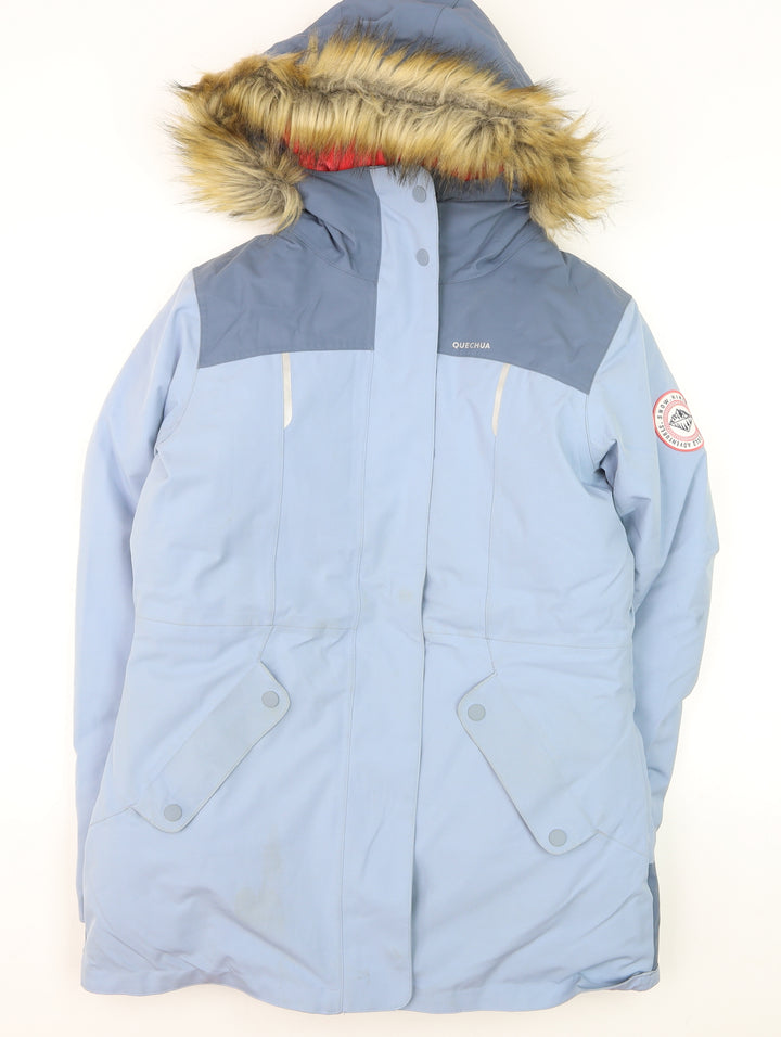 Quechua Teens Blue Waterproof Hooded Parka Jacket Size 14