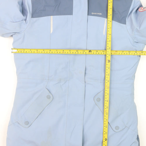 Quechua Teens Blue Waterproof Hooded Parka Jacket Size 14