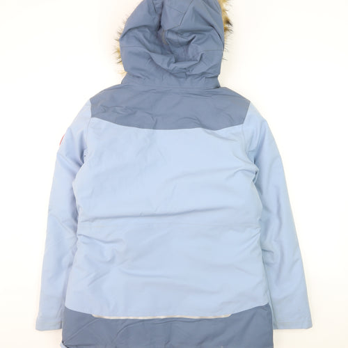 Quechua Teens Blue Waterproof Hooded Parka Jacket Size 14