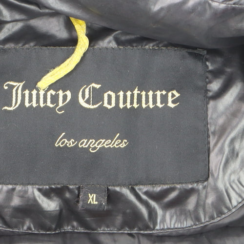 Juicy Couture Women’s Black XL Long Hooded Puffer Coat