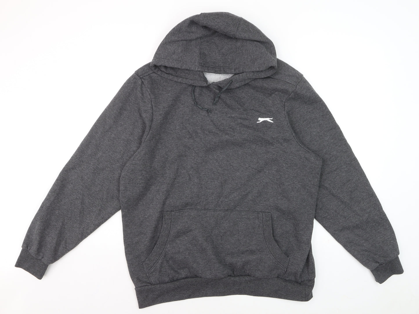 Slazenger Men’s Grey Pullover Hoodie L Fleece Lined Logo
