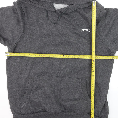 Slazenger Men’s Grey Pullover Hoodie L Fleece Lined Logo