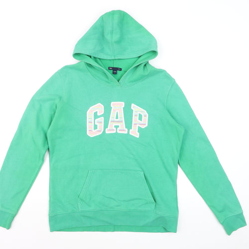 GAP Women's Green Pullover Hoodie Small Fleece Lined Casual Sweatshirt
