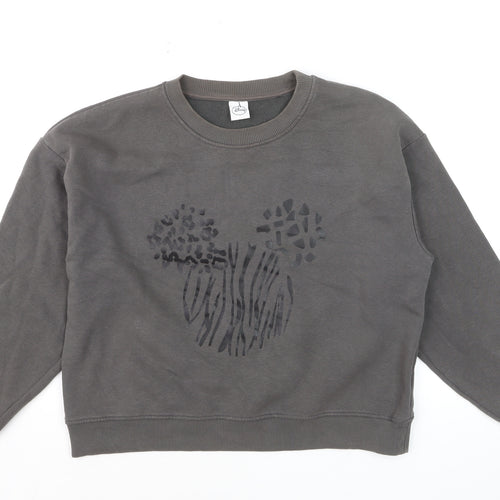 Disney by Very Women's Grey Mickey Mouse Crew Neck Sweatshirt Size M