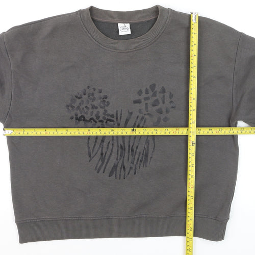 Disney by Very Women's Grey Mickey Mouse Crew Neck Sweatshirt Size M