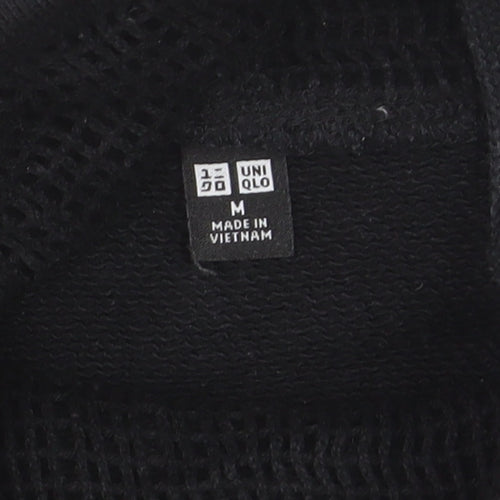 Uniqlo Men's Black M Pullover Hoodie High Neck Fleece Sweatshirt