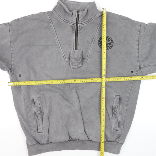 Gymshark Men's Grey 1/4 Zip Pullover Sweatshirt Size S