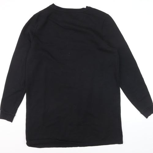 Lipsy Women Black Sequin Lips Sweatshirt UK 14