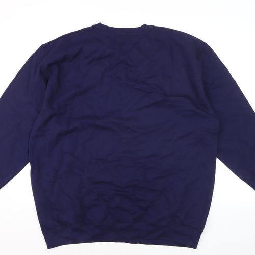 Betty Bramble Womens Navy Sweatshirt XXL Pink Star Print Crew Neck