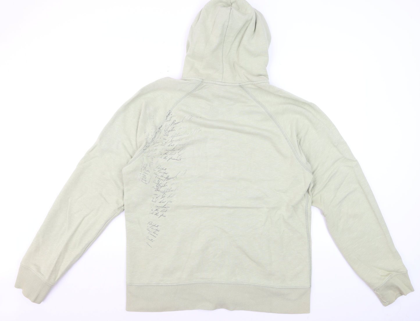GAP Men's Beige Full Zip Hoodie L Graphic Print Cotton Blend