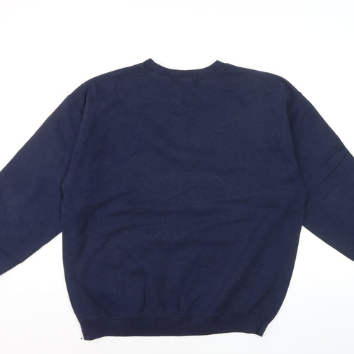 Topshop Unisex Navy Blue Alaska Embroidered Pullover Sweatshirt L