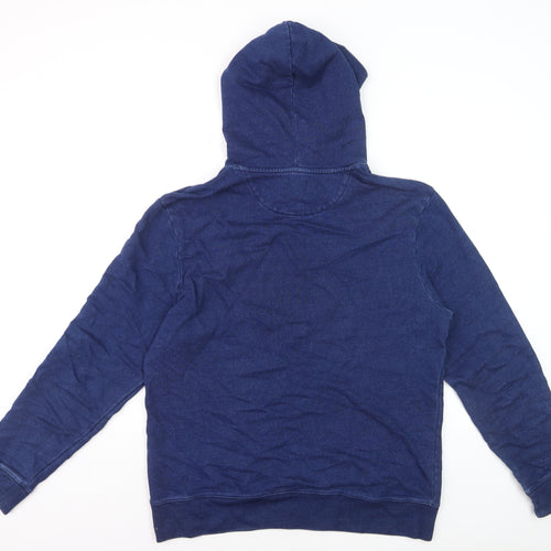 GAP Men's Blue Pullover Hoodie Medium Cotton Logo Sweatshirt
