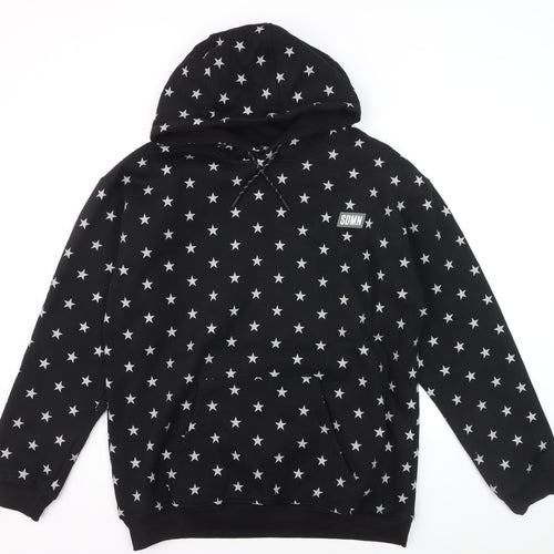 SDMN Womens Black Star Print Pullover Hoodie XXL Cotton Blend
