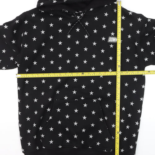 SDMN Womens Black Star Print Pullover Hoodie XXL Cotton Blend
