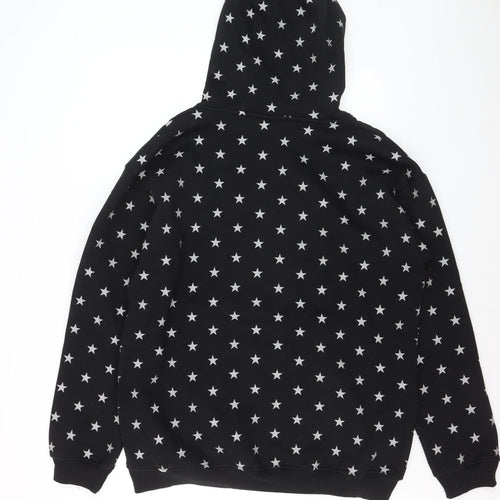 SDMN Womens Black Star Print Pullover Hoodie XXL Cotton Blend