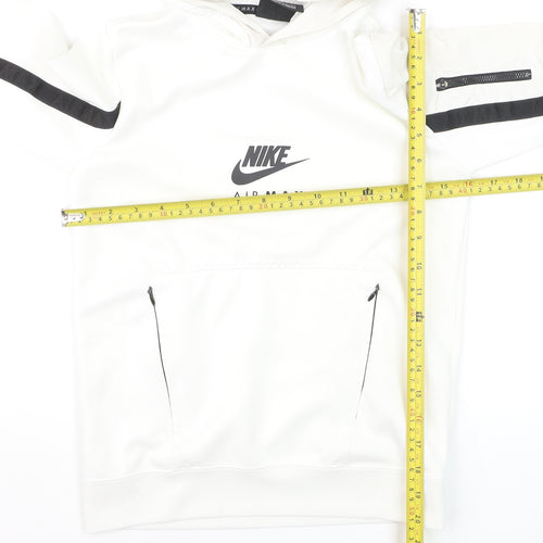 Nike Air Max Boys White Pullover Hoodie Small 128-137cm Polyester