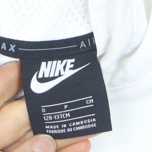 Nike Air Max Boys White Pullover Hoodie Small 128-137cm Polyester
