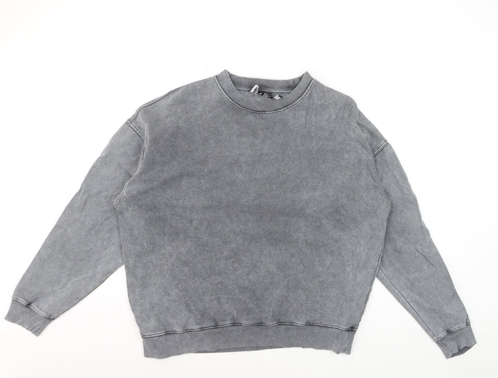 Reclaimed Vintage Men Grey Pullover Sweatshirt Size M Regular Fit