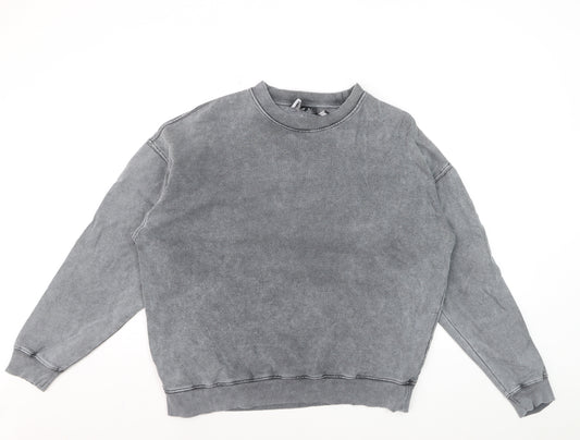 Reclaimed Vintage Men Grey Pullover Sweatshirt Size M Regular Fit