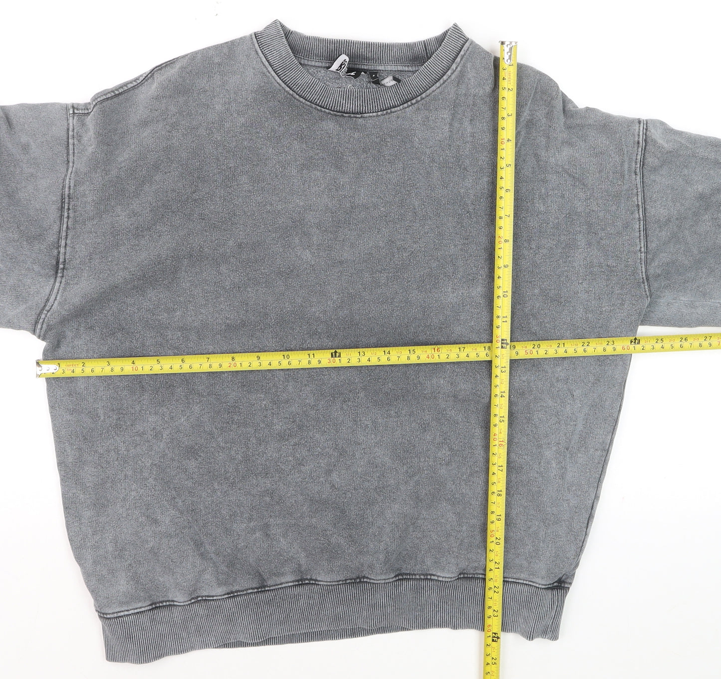 Reclaimed Vintage Men Grey Pullover Sweatshirt Size M Regular Fit