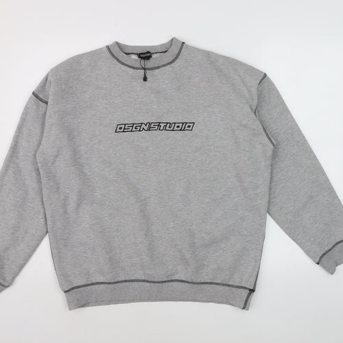 Bochoo Men's Grey Logo Pullover Sweatshirt Medium