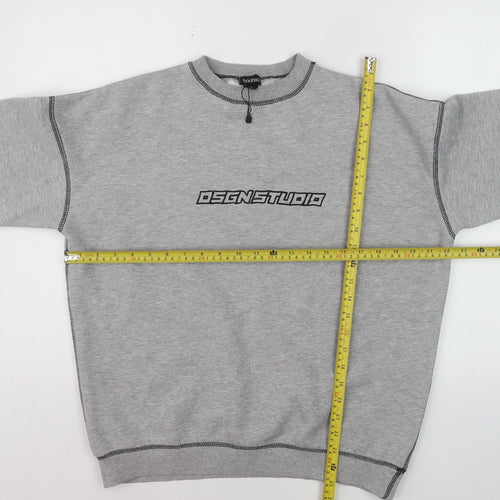 Bochoo Men's Grey Logo Pullover Sweatshirt Medium