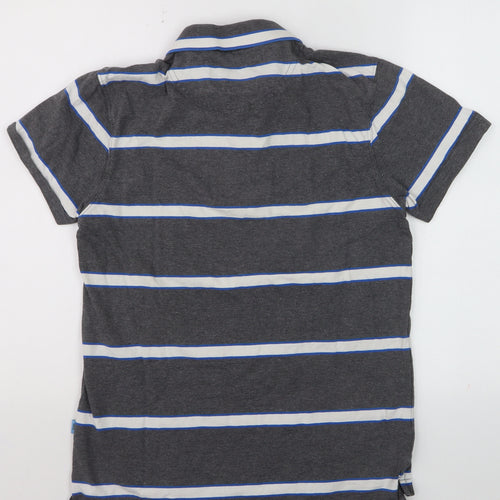 Canterbury Men's Grey Striped Rugby World Cup 2015 Polo Shirt Size S