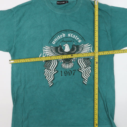 PrettyLittleThing Women's Green USA Graphic T-Shirt Size M