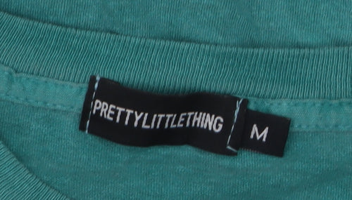 PrettyLittleThing Women's Green USA Graphic T-Shirt Size M