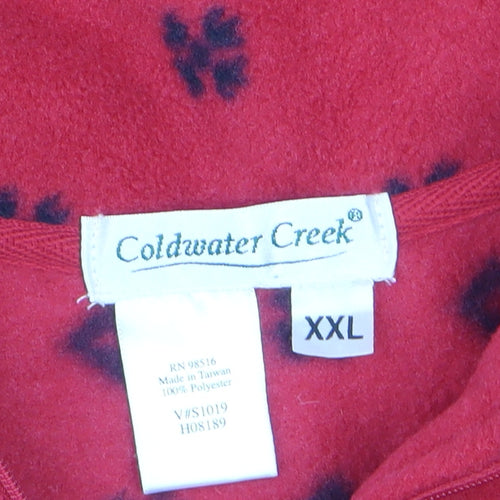 Coldwater Creek Unisex Red Fair Isle Fleece 1/4 Zip Sweatshirt 2XL