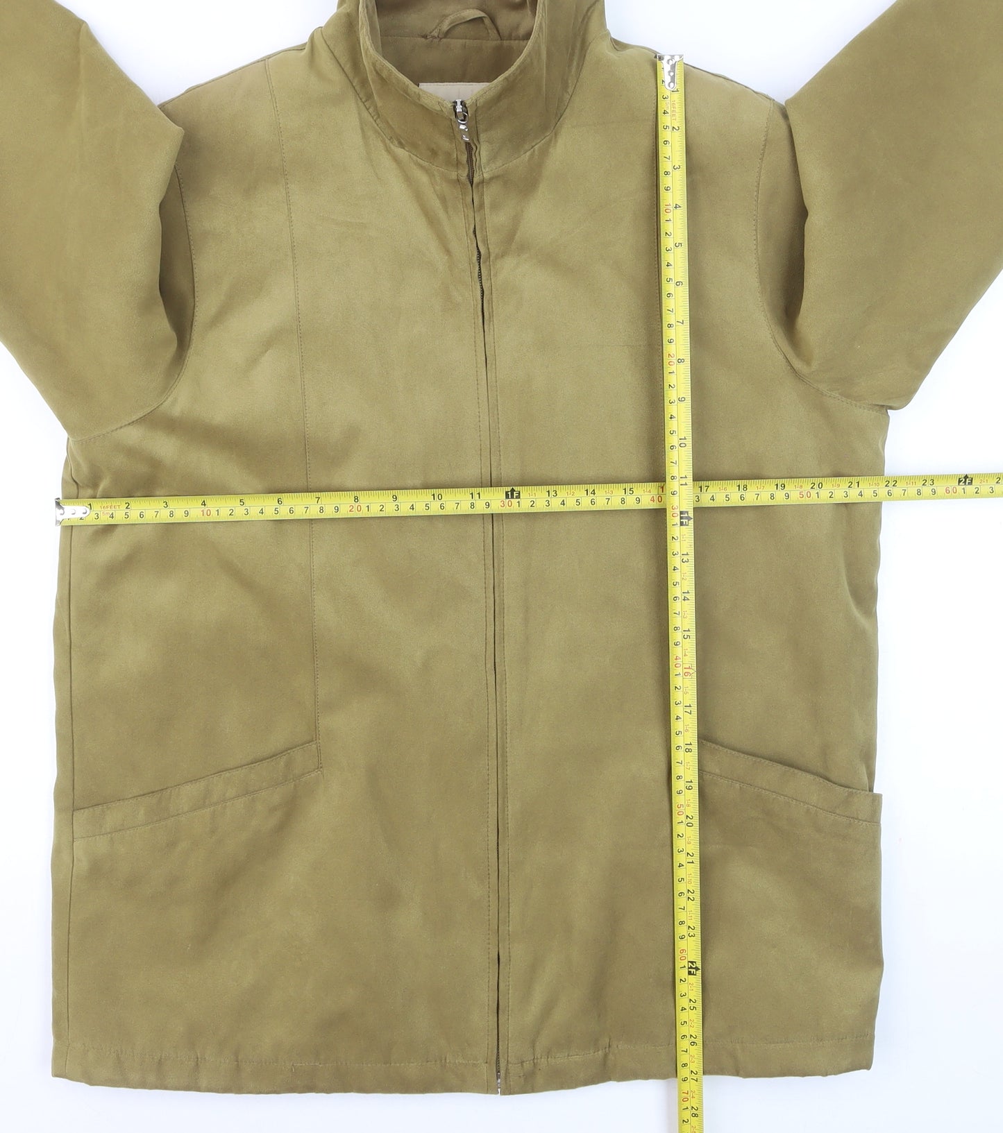 EWM Women’s Beige Full Zip Mid-Length Jacket Size 14