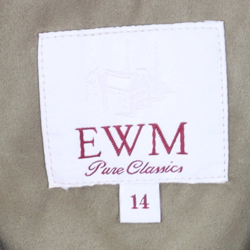 EWM Women’s Beige Full Zip Mid-Length Jacket Size 14