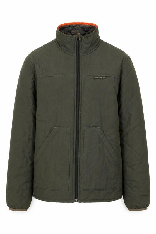 Front view of Solognac Men's Green Quilted Hunting Jacket, size S, Polyester
