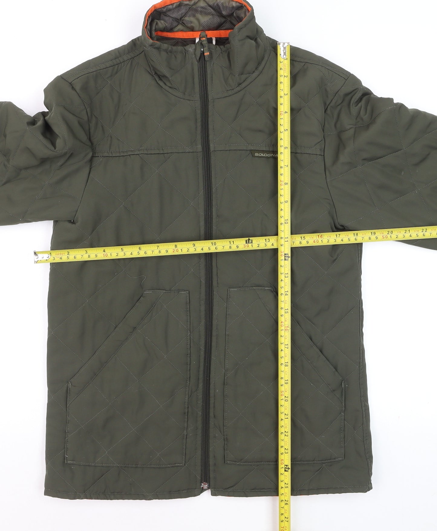 Solognac Men's Green Quilted Hunting Jacket Size S Polyester