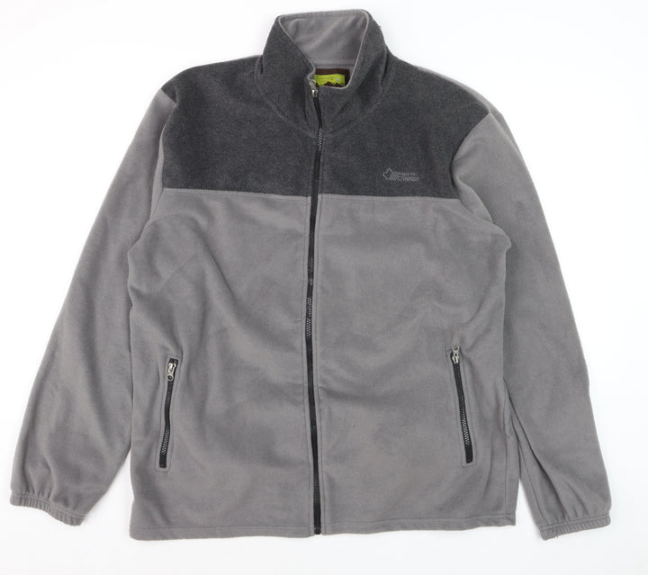 Atlas For Men Grey Full Zip Fleece Jacket L Outdoor Hiking Sweatshirt