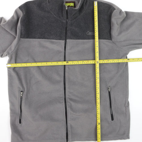 Atlas For Men Grey Full Zip Fleece Jacket L Outdoor Hiking Sweatshirt