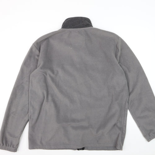 Atlas For Men Grey Full Zip Fleece Jacket L Outdoor Hiking Sweatshirt