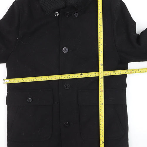 Universal Garments Men Black Wool Bomber Jacket M Mid-Length