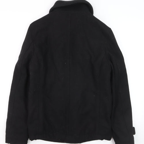 Universal Garments Men Black Wool Bomber Jacket M Mid-Length