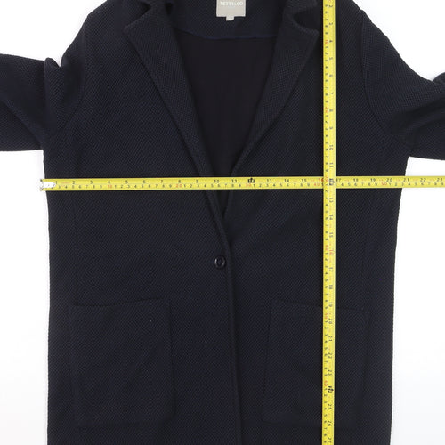 Betty & Co Women's Blue Cotton Blend Mid-Length Blazer M