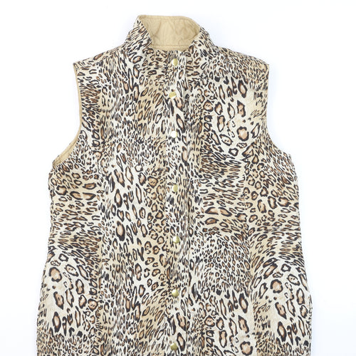 Casual Identity Women's Brown Leopard Print Padded Waistcoat M