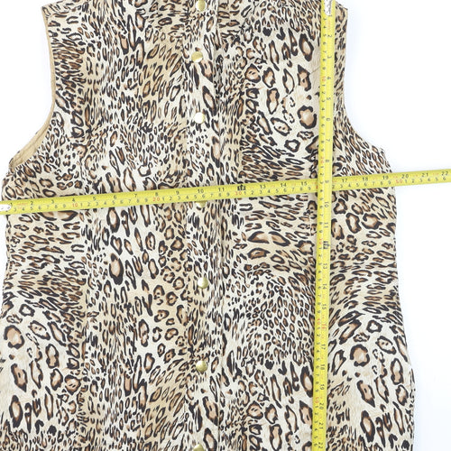 Casual Identity Women's Brown Leopard Print Padded Waistcoat M