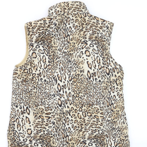 Casual Identity Women's Brown Leopard Print Padded Waistcoat M